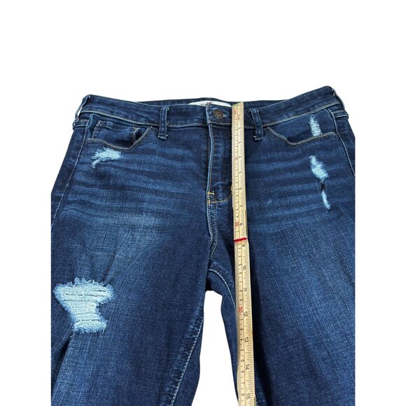 Hollister Womens Distressed Straight Leg Jeans Size 9 W29 Blue Denim - Picture 12 of 14